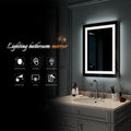 Ktaxon 36x28in LED Mirror Illuminated Wall Mirror Anti-fog Bathroom Mirror with Touch Button, Silver