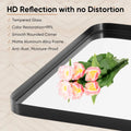BIGLEAP 30" x 22" Black Rounded Rectangle Vanity Bathroom Decor Mirror