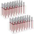 IEMIEBSHA 2 Pack Lip Gloss Holder Organizer, 24 Spaces Acrylic Lip Gloss Organizer & Beauty Makeup Holder, Lipgloss Display Case for Tall Lip Gloss/Lipstick Products