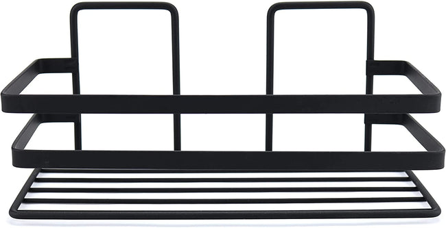 Royal House Shower Caddy Basket Shelf, Bath Accessories , Shampoo Holder Organizer No Drilling Wall Mounted Adhesive Bathroom Storage Black Stainless Steel - 2 different size