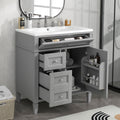 30" Bathroom Vanity with Sink, Bathroom Vanities Combo Cabinet with 3 Drawers and Storage Cabinet, Stand Storage Bathroom Vanity Cabinet for Bathroom & Small Space, Grey