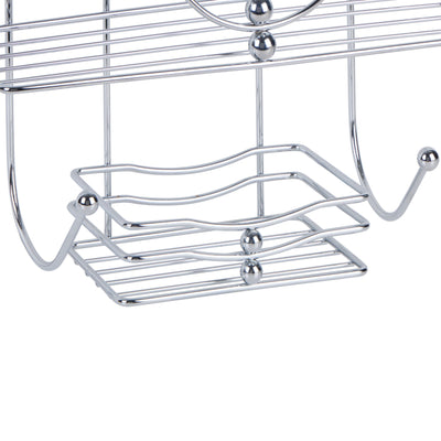 Bath Bliss 2 Shelf Ocean Design Metal Shower Caddy, Chrome