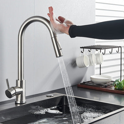 Zovajonia Touch Kitchen Sink Faucet Pull Out Sprayer Brushed Nickel Mixer Tap Stainless