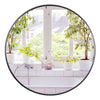 HomGarden 30-inch Round Bathroom Wall Mirror Modern Black Framed Home Décor