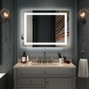 Ktaxon 36x28in LED Mirror Illuminated Wall Mirror Anti-fog Bathroom Mirror with Touch Button, Silver