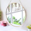 LONGWIN Hanging Wall Circle Mirror Decor Gold Geometric Mirror with Chain for Bathroom Bedroom Living Room 11.8"