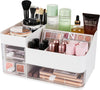 Makeup Organizer and Storage Cosmetic Display Case With 3 Clear Drawers Skincare Organizer for Bathroom Make Up Stand for Vanity Lipsticks,Jewelry,Nail Care,Eyeshadow,Skincare Organizers