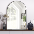 CONGUILIAO Arch Wall Mirror Bathroom Arched Mirror 20"x30" Vanity Mirror Metal Black Mirror