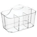 mDesign Plastic Makeup Storage Organizer Divided Basket Bin for Bathroom Vanity, Clear