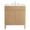 Modway Render 30" Particleboard Bathroom Vanity Cabinet in Oak/White