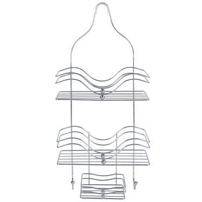 Bath Bliss 2 Shelf Ocean Design Metal Shower Caddy, Chrome