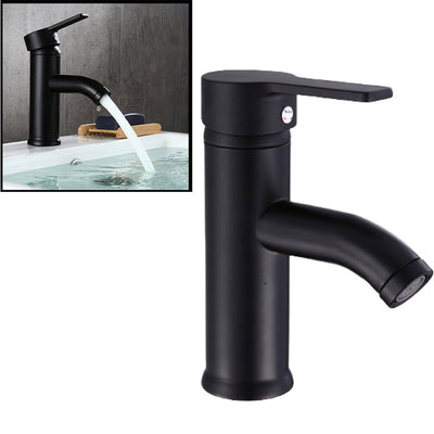 Viveous Black Bathroom Faucet Stainless Steel Basin Mixer Bathroom Accessories Black Tap Sink Basin Mixer Tap for Home Kitchen(Short Pattern)