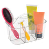 mDesign Plastic Makeup Storage Organizer Divided Basket Bin for Bathroom Vanity, Clear